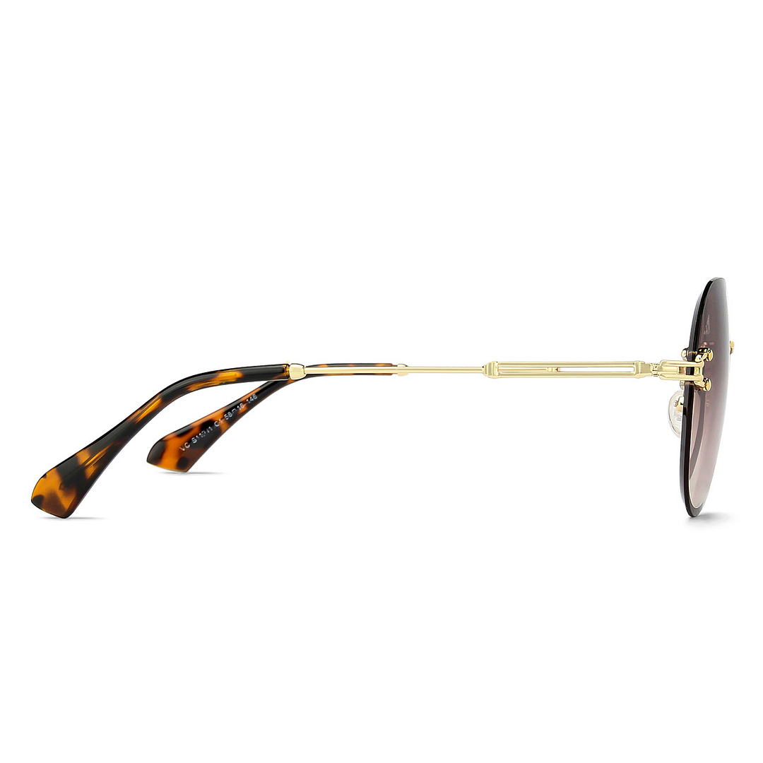 Vincent Chase Online Gold Rimless Aviator right side