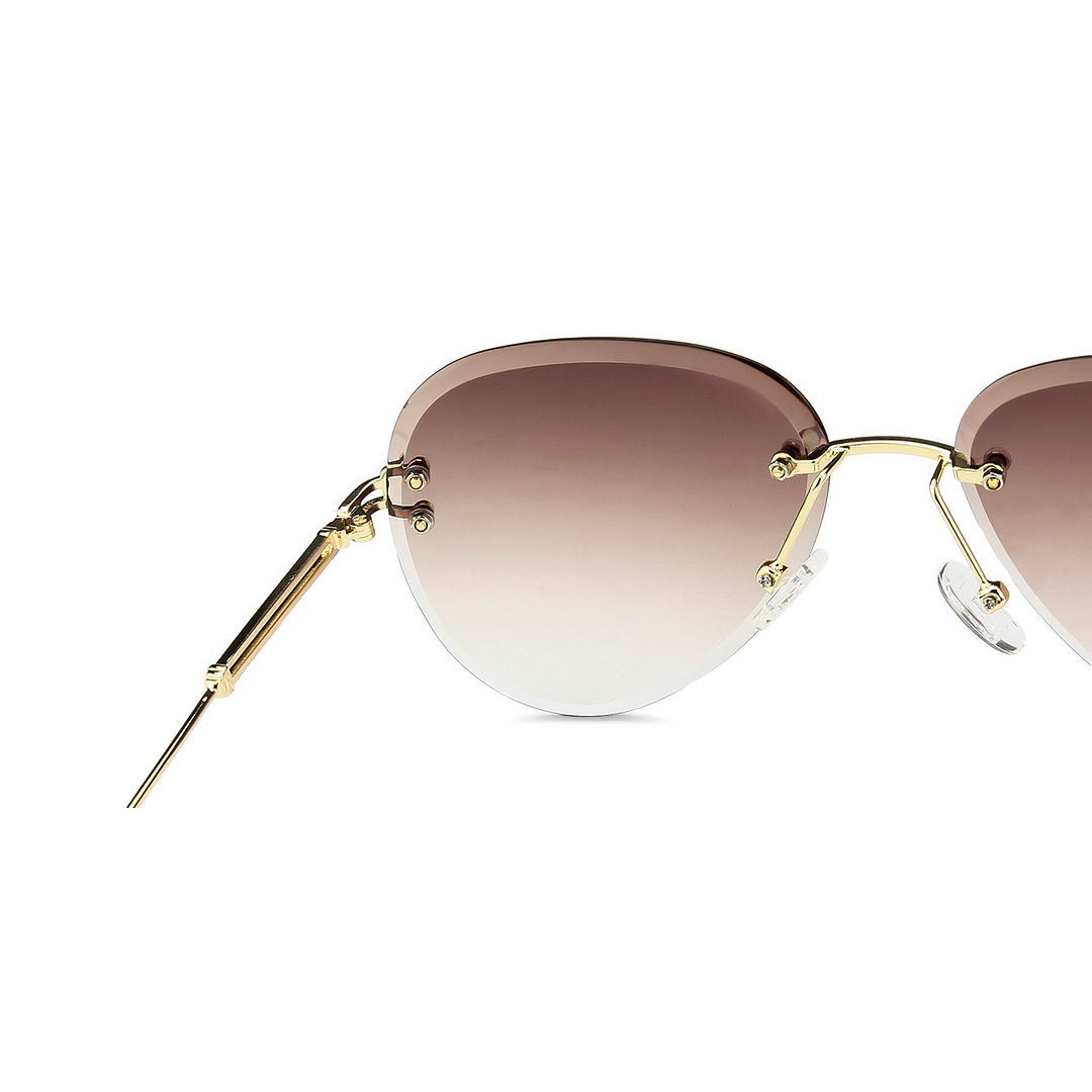 Vincent Chase Online Gold Rimless Aviator left side