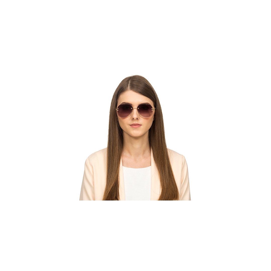 Vincent Chase Online Gold Rimless Aviator left side