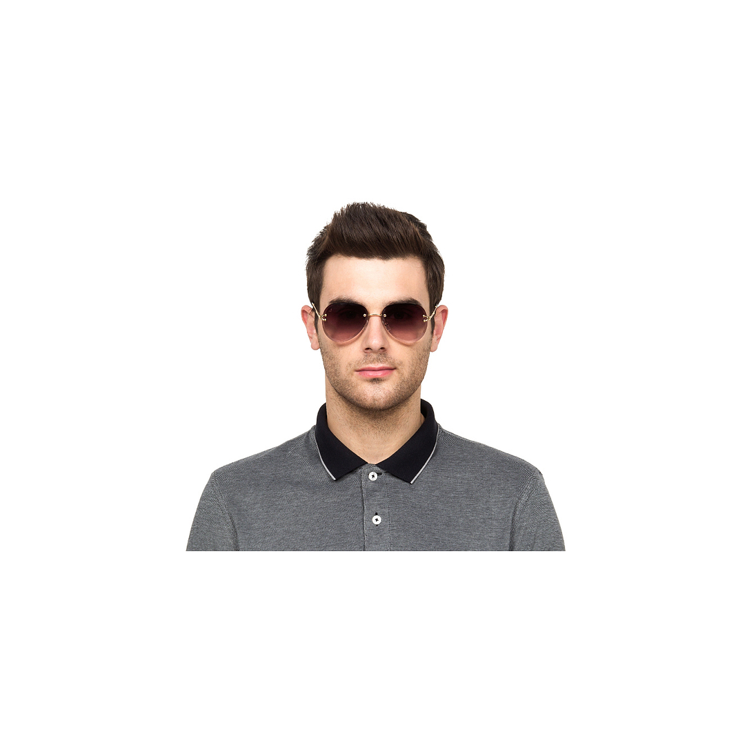 Vincent Chase Online Gold Rimless Aviator right side