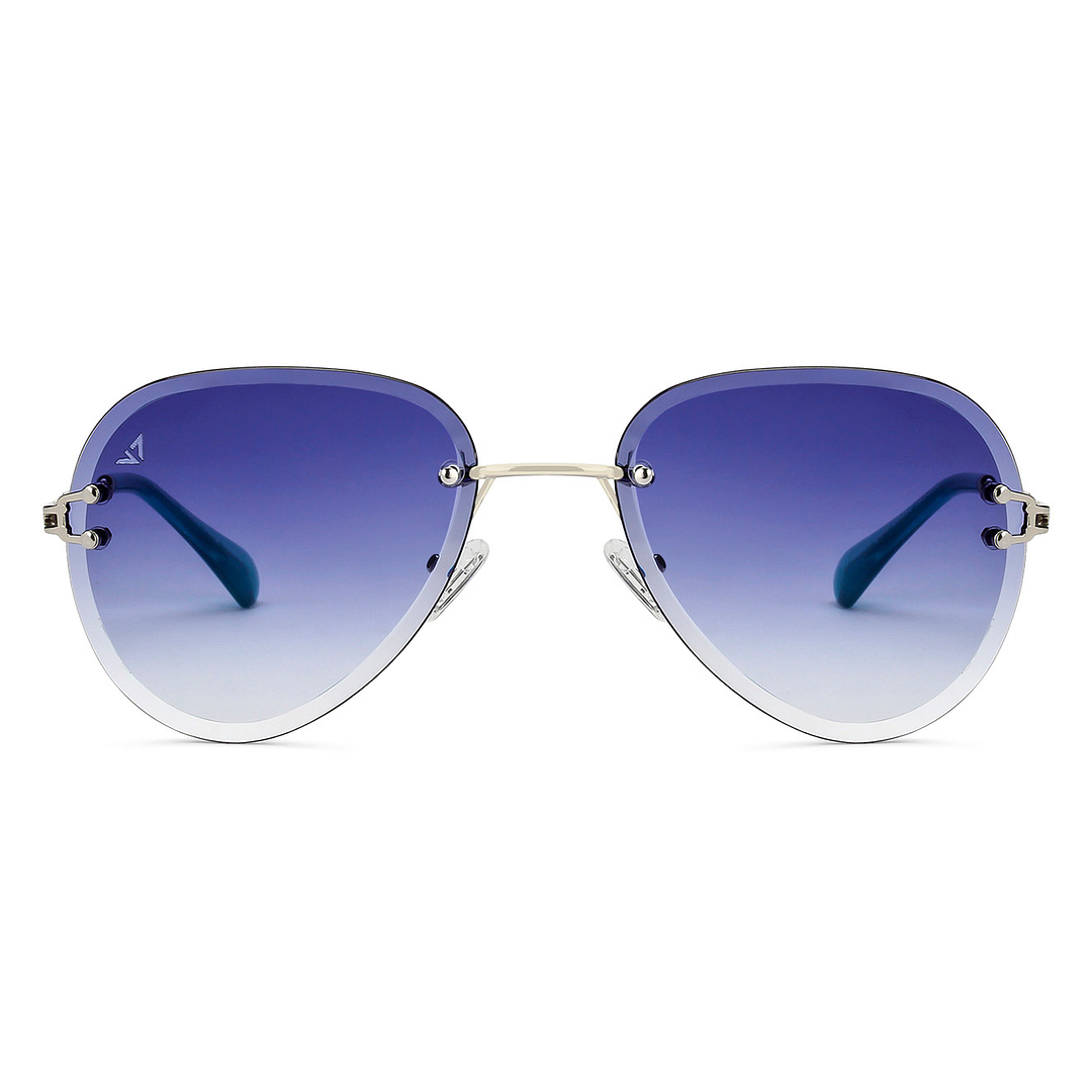 Vincent Chase Online Silver Rimless Aviator left side