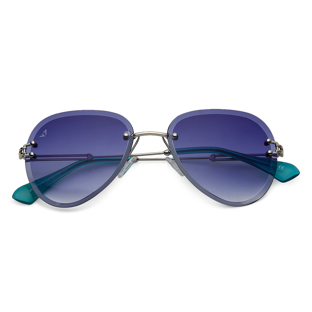 Vincent Chase Online Silver Rimless Aviator right side