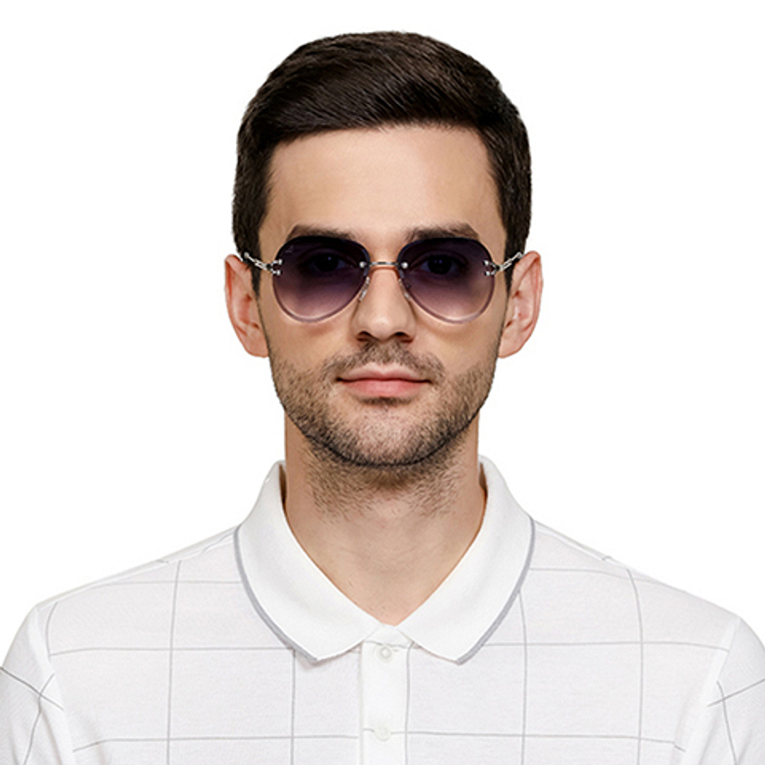 Vincent Chase Online Silver Rimless Aviator right side