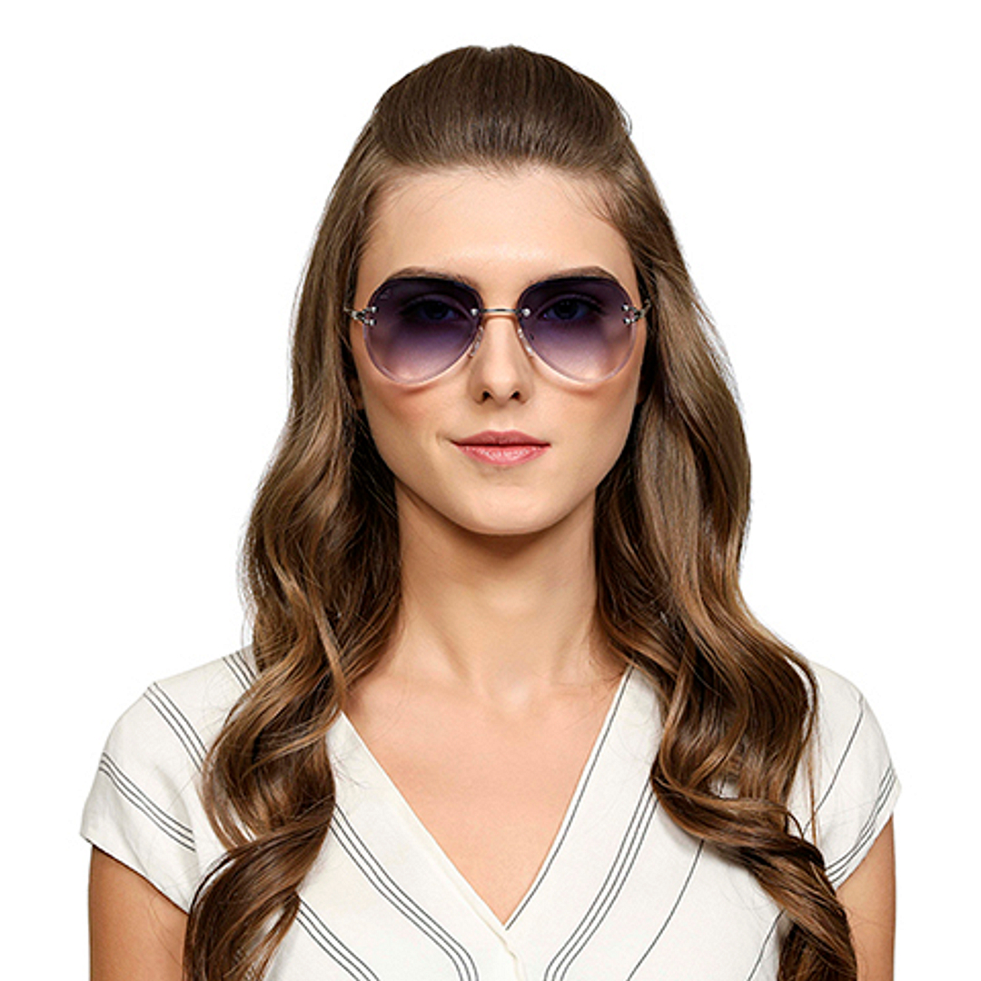 Vincent Chase Online Silver Rimless Aviator left side