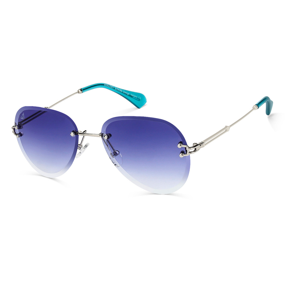 Vincent Chase Online Silver Rimless Aviator right side