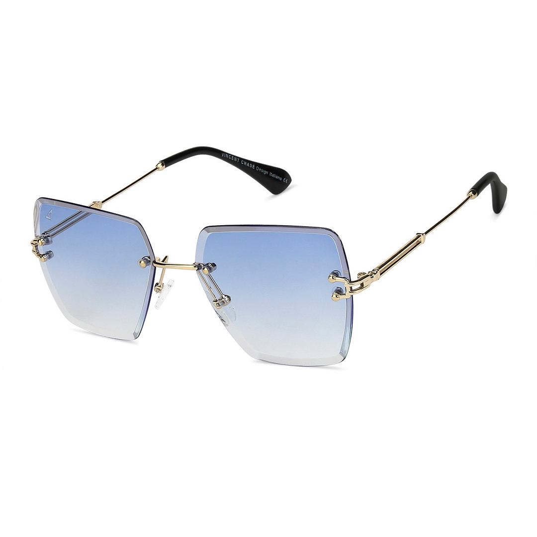 Vincent Chase Online Gold Rimless Rectangle left side