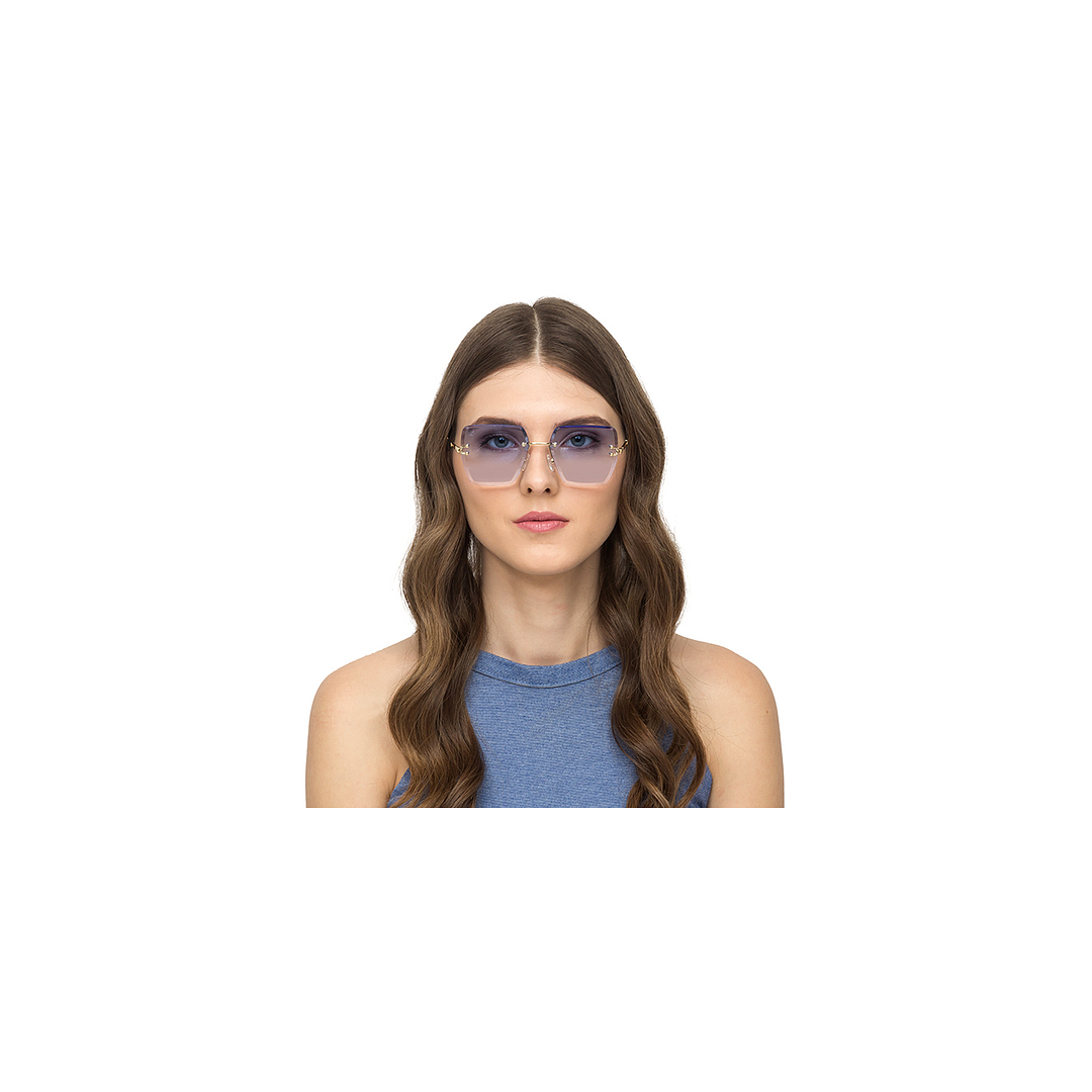 Vincent Chase Online Gold Rimless Rectangle left side