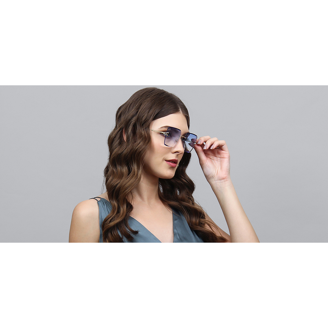 Vincent Chase Online Gold Rimless Rectangle right side