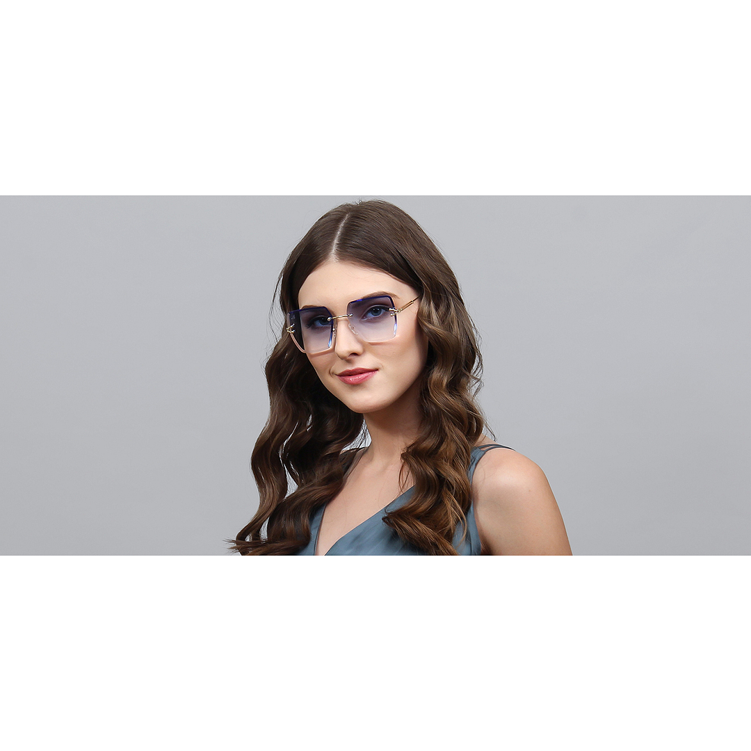 Vincent Chase Online Gold Rimless Rectangle left side