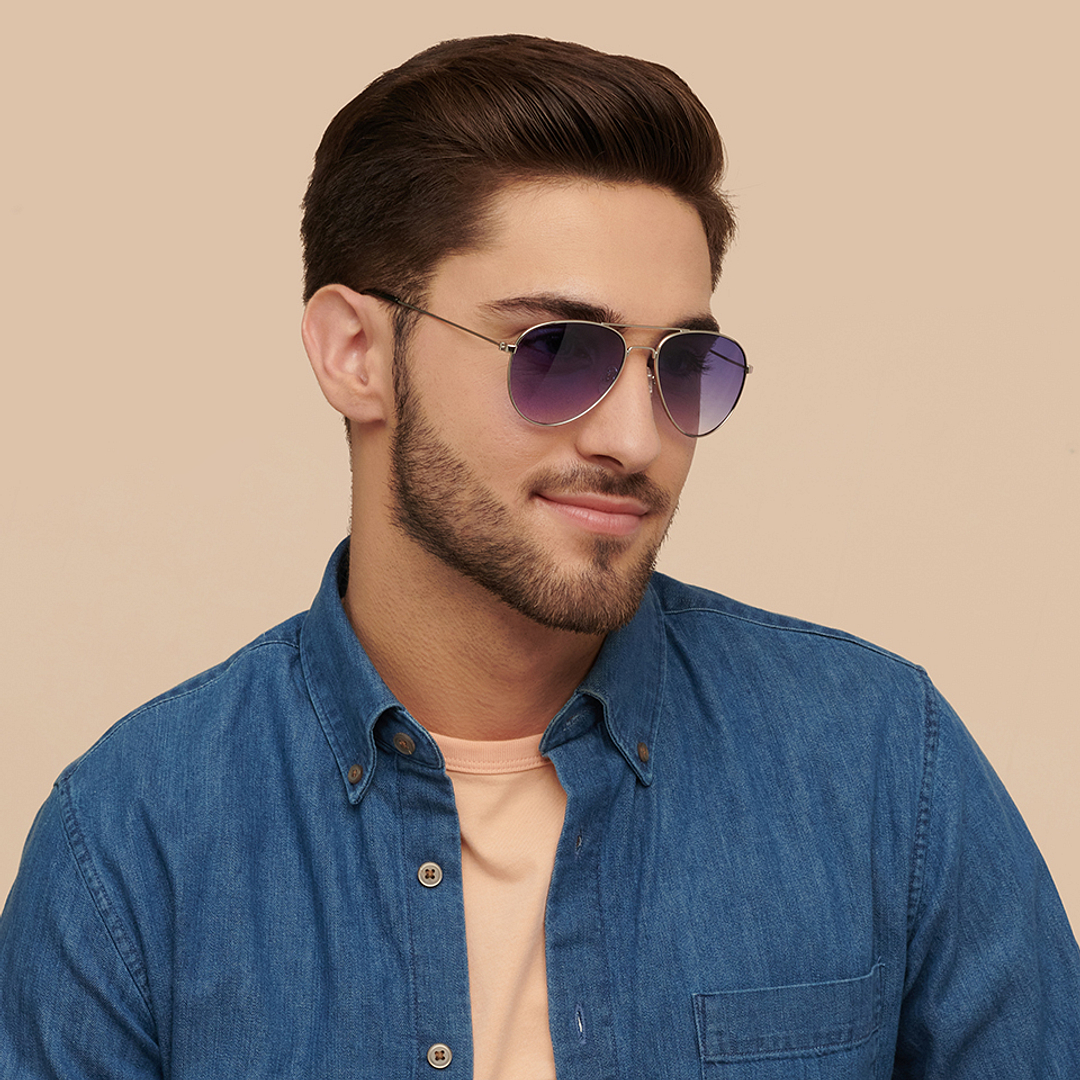 Vincent Chase Online Silver Full Rim Aviator right side