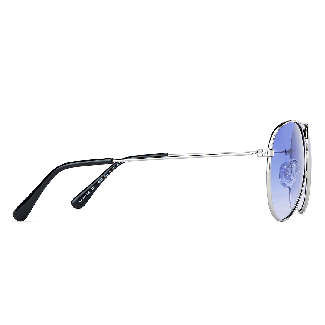 Vincent Chase Online Silver Full Rim Aviator left side