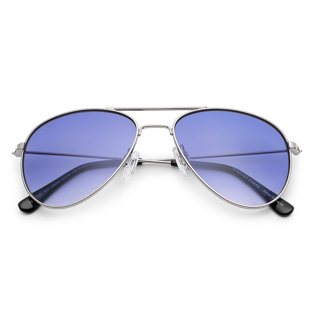 Vincent Chase Online Silver Full Rim Aviator left side