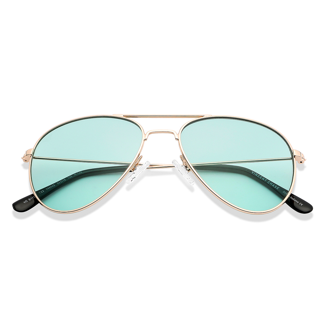 Vincent Chase Online Gold Full Rim Aviator left side