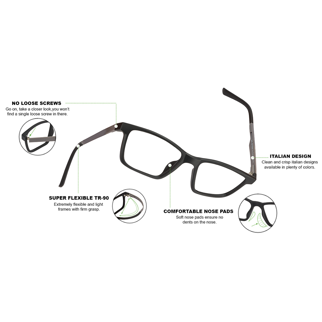 Lenskart Air Online Black Full Rim Rectangle left side