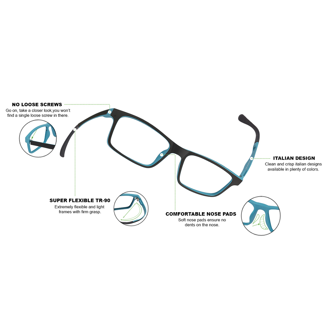 Lenskart Air Online Sky Blue Full Rim Rectangle left side