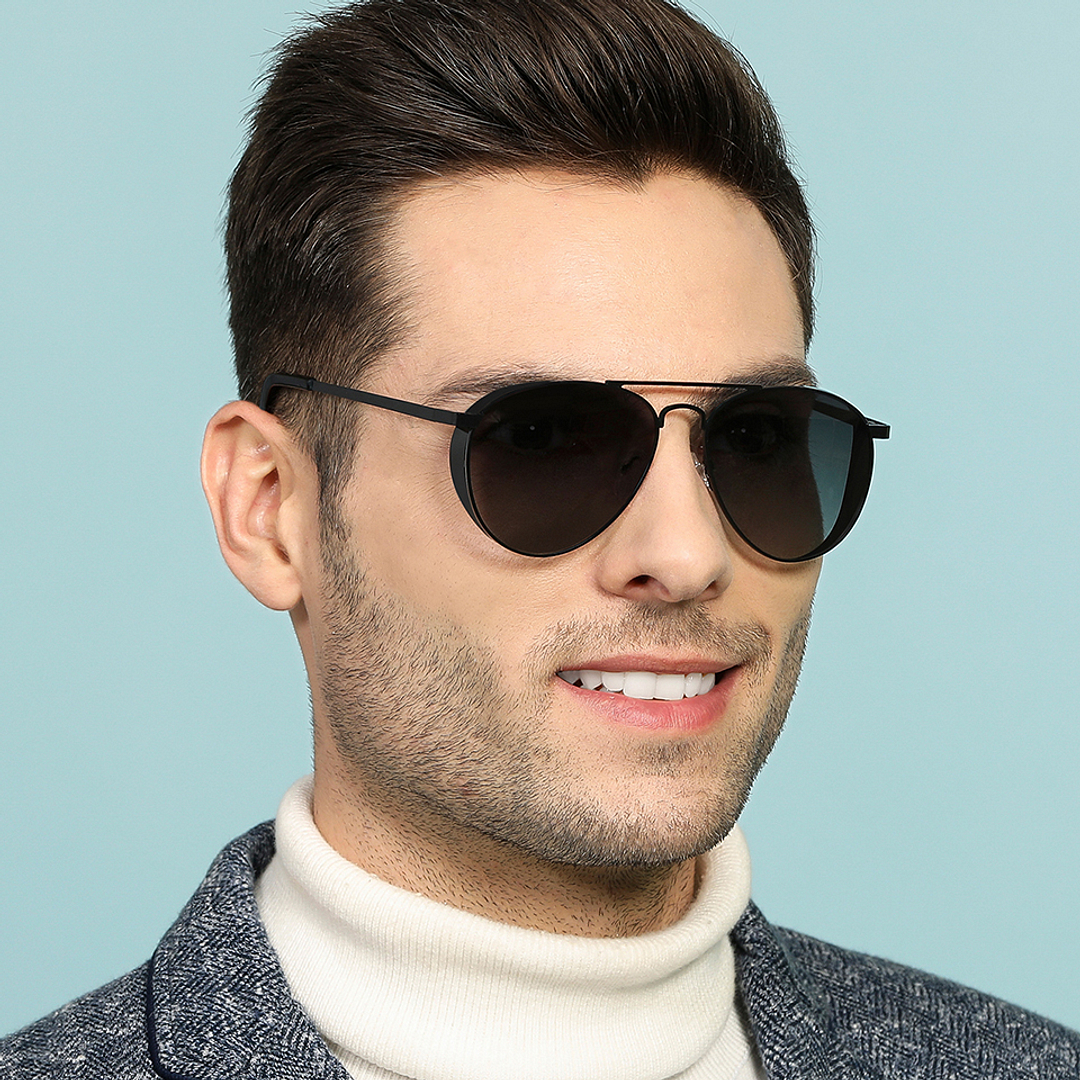 Vincent Chase Online Black Full Rim Aviator right side