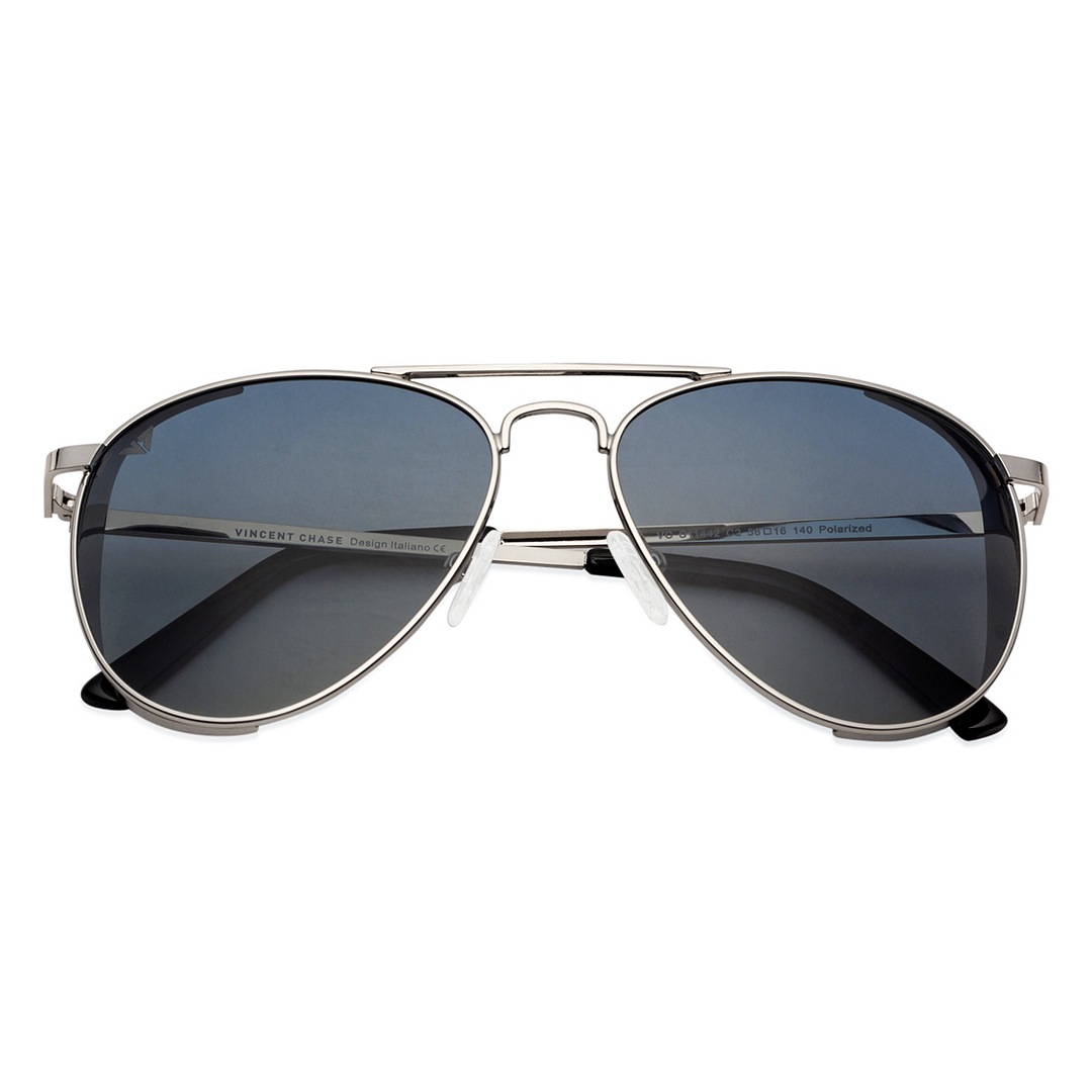 Vincent Chase Online Silver Full Rim Aviator left side