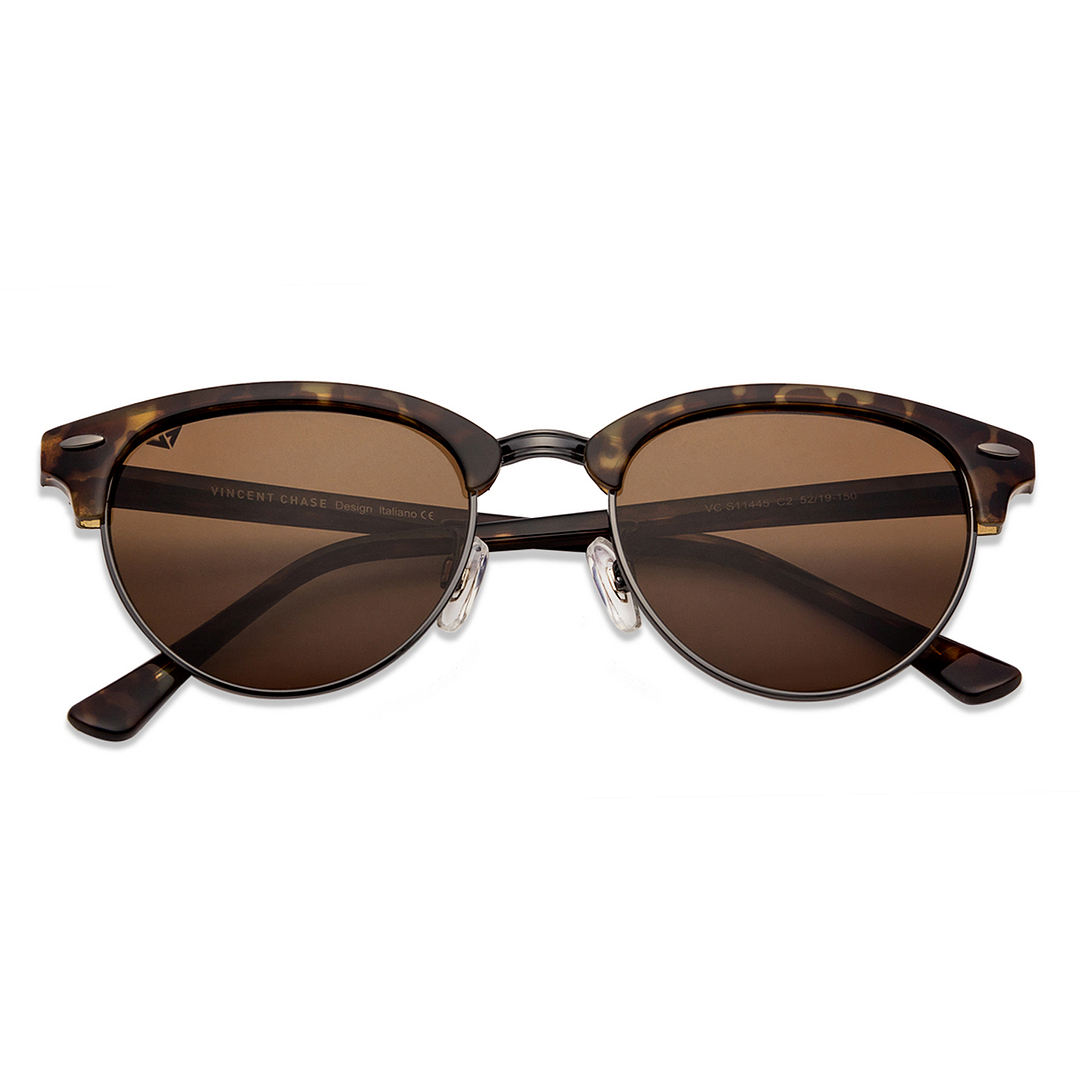 Vincent Chase Online Gunmetal Full Rim Clubmaster left side