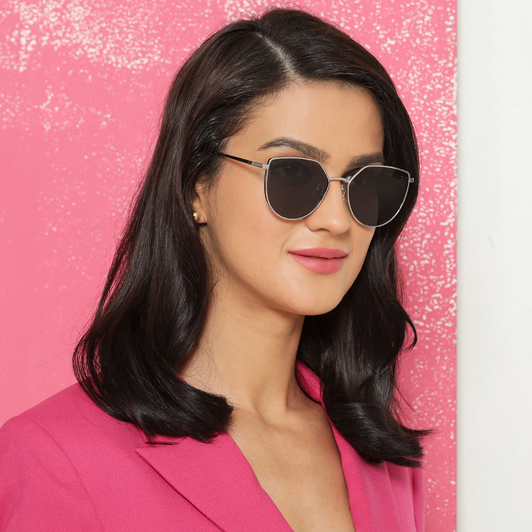 Vincent Chase Polarized Silver Full Rim Cat Eye left side