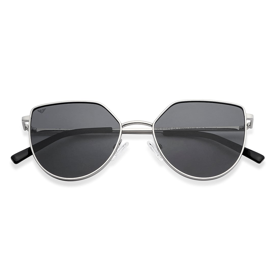 Vincent Chase Polarized Silver Full Rim Cat Eye left side