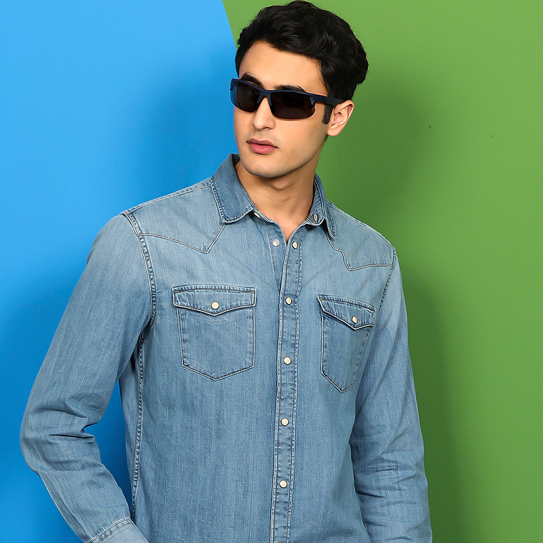 Vincent Chase Online Blue Half Rim Square right side