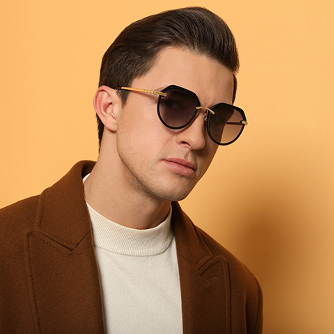 Vincent Chase Online Gold Full Rim Aviator left side