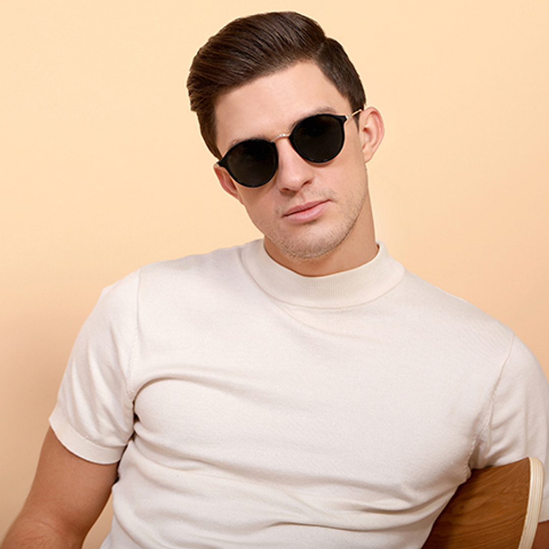 Vincent Chase Online Black Full Rim Round left side