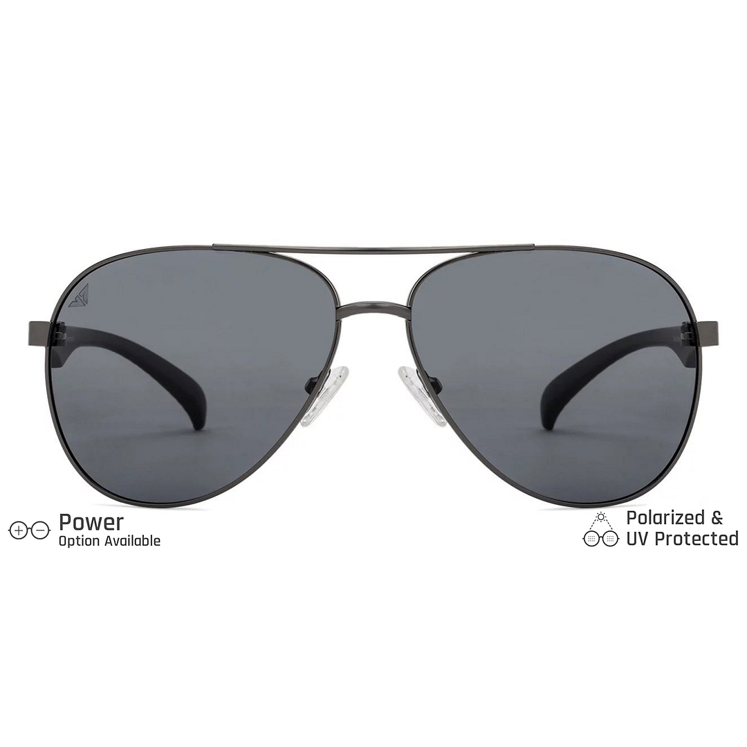 Vincent Chase Online Gunmetal Full Rim Aviator left side