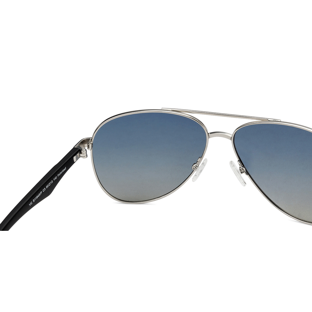 Vincent Chase Online Silver Full Rim Aviator left side