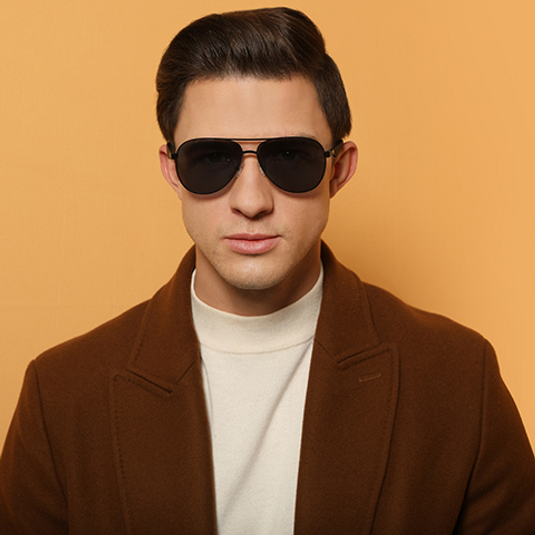 Vincent Chase Online Black Full Rim Aviator right side