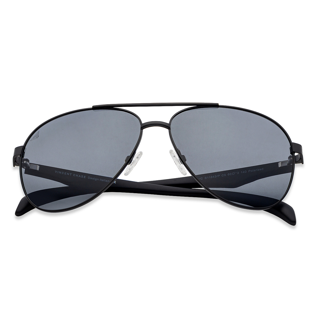 Vincent Chase Online Black Full Rim Aviator left side