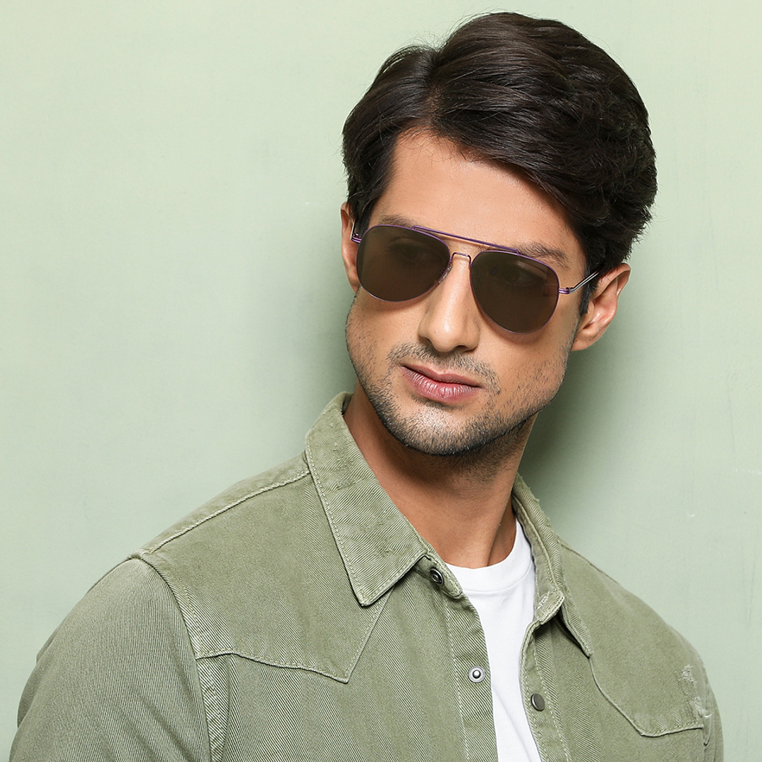 Vincent Chase Online Purple Full Rim Aviator left side