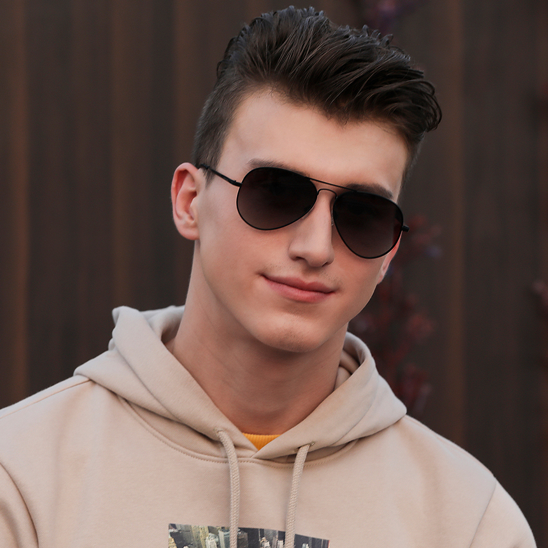 Vincent Chase Online Black Full Rim Aviator right side