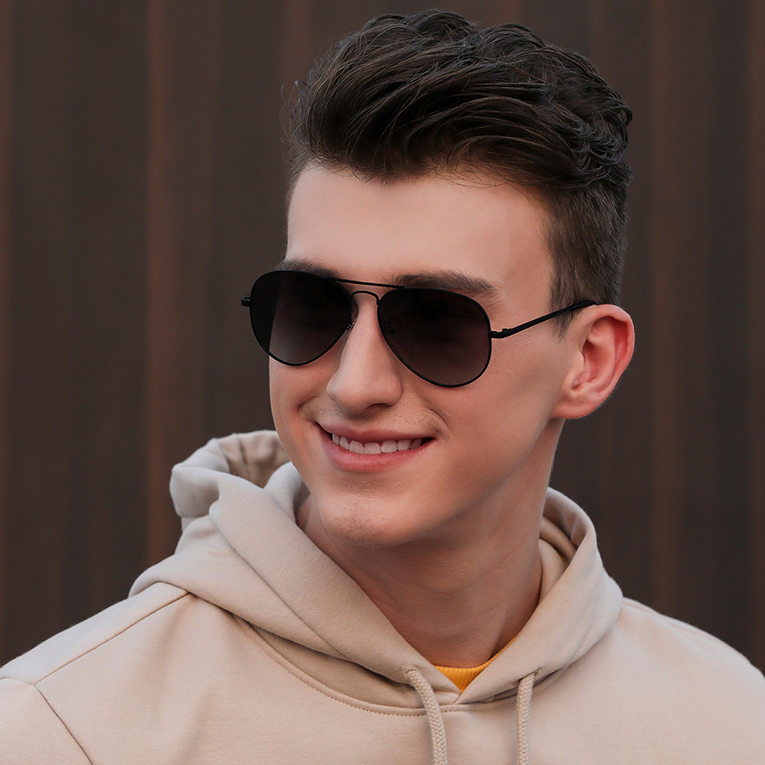 Vincent Chase Online Black Full Rim Aviator right side