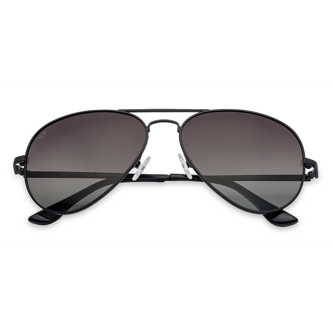 Vincent Chase Online Black Full Rim Aviator left side
