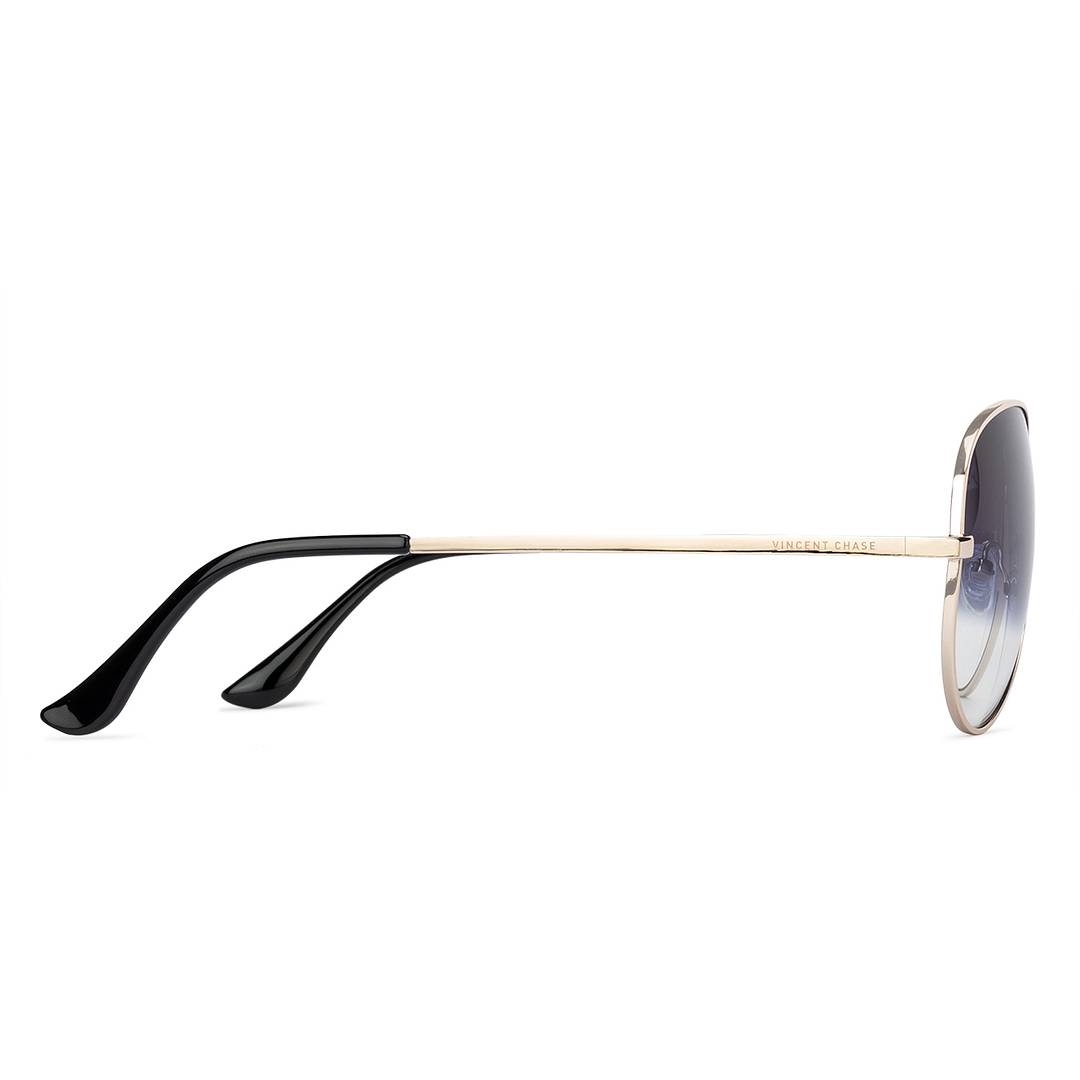Vincent Chase Online Gold Full Rim Aviator left side