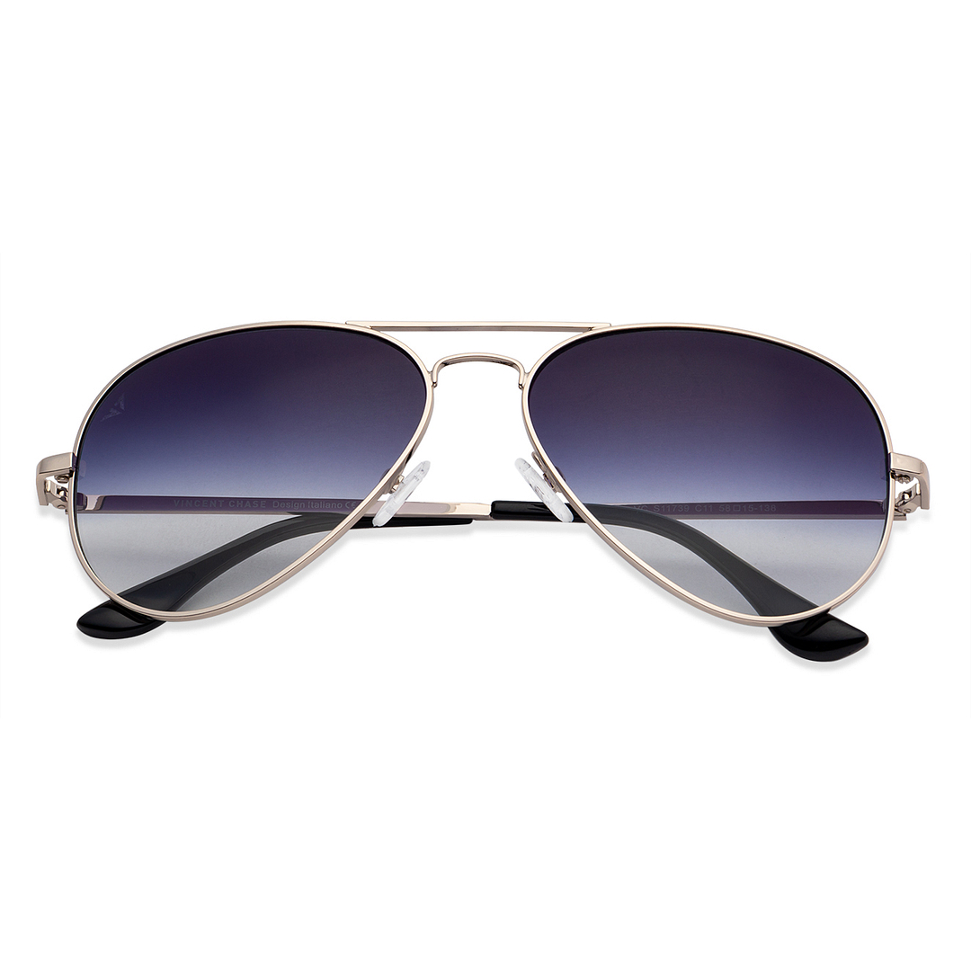 Vincent Chase Online Gold Full Rim Aviator left side