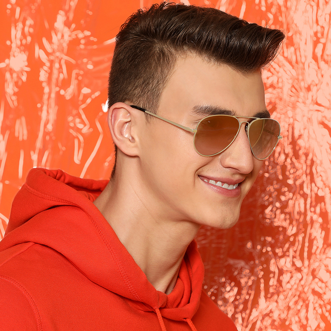 Vincent Chase Online Gold Full Rim Aviator right side