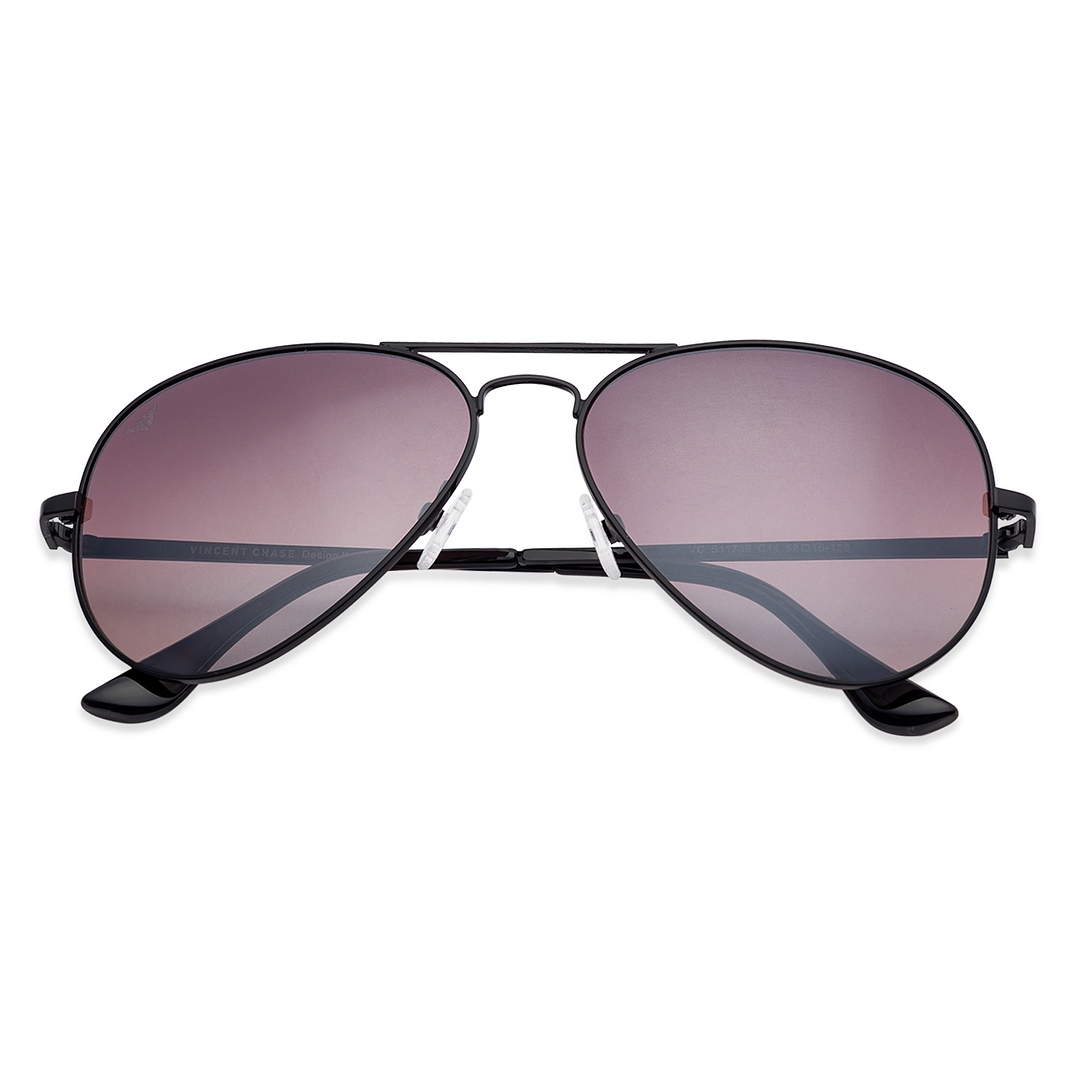 Vincent Chase Online Black Full Rim Aviator right side
