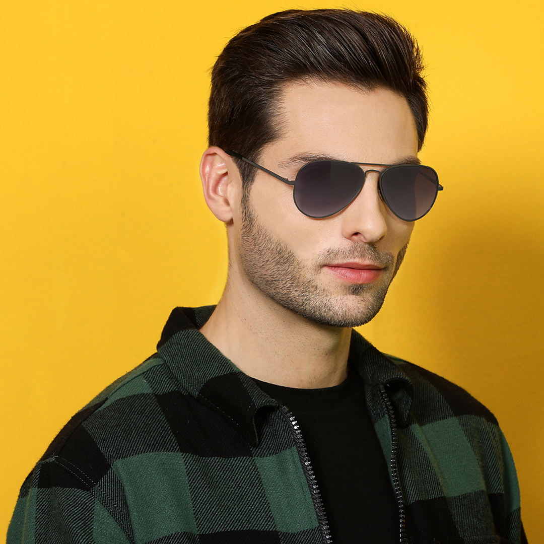 Vincent Chase Online Gunmetal Full Rim Aviator left side