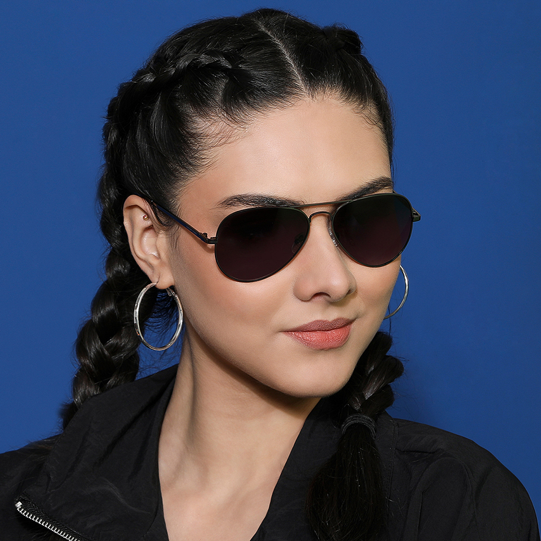 Vincent Chase Online Gunmetal Full Rim Aviator left side