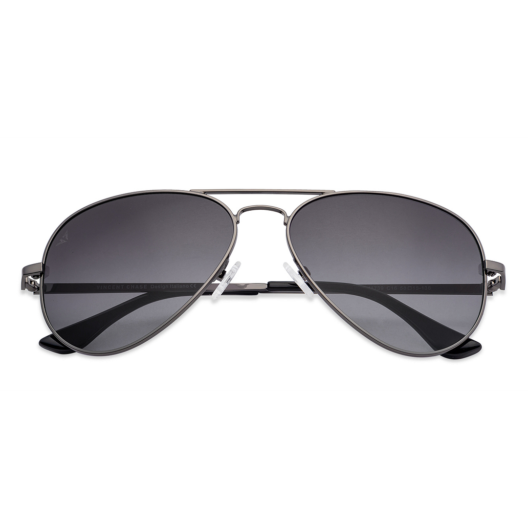 Vincent Chase Online Gunmetal Full Rim Aviator right side
