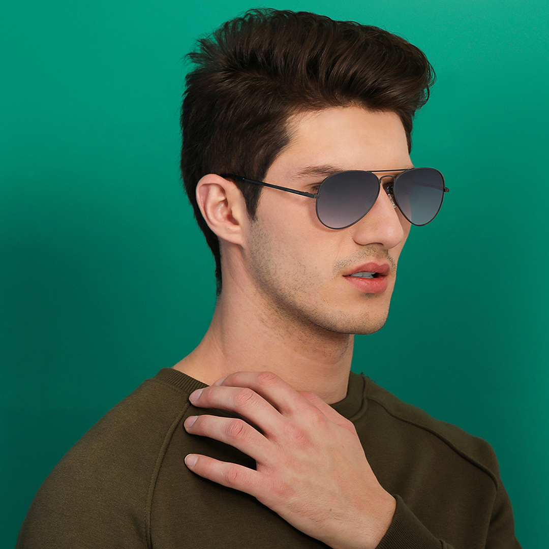 Vincent Chase Online Gunmetal Full Rim Aviator left side