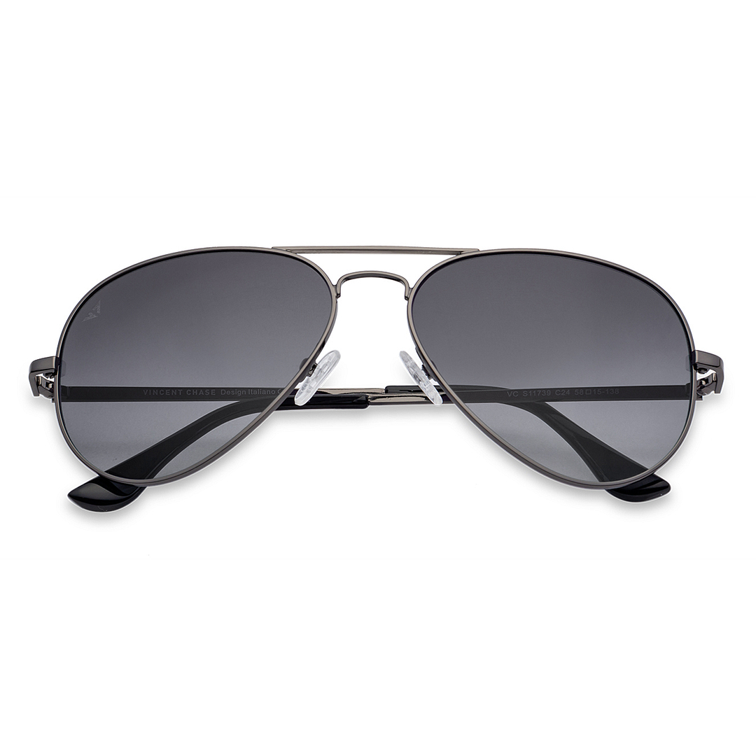 Vincent Chase Online Gunmetal Full Rim Aviator right side