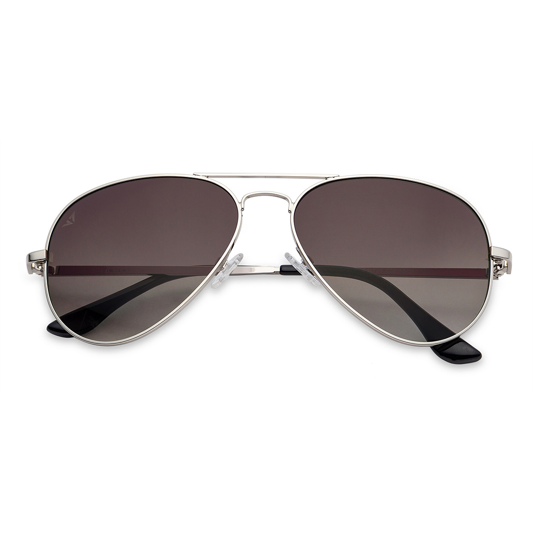 Vincent Chase Online Silver Full Rim Aviator left side