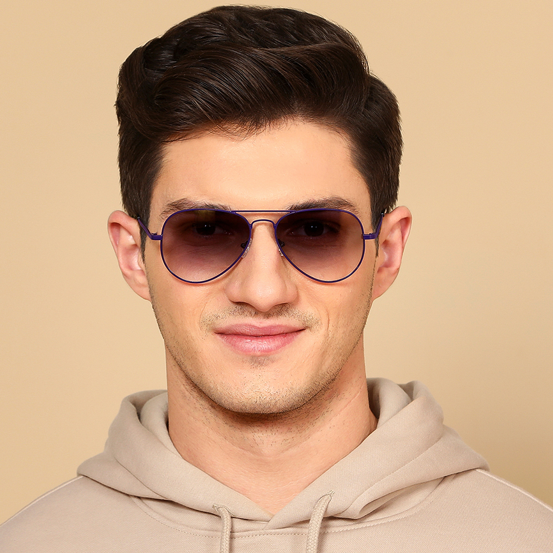 Vincent Chase Online Blue Full Rim Aviator left side