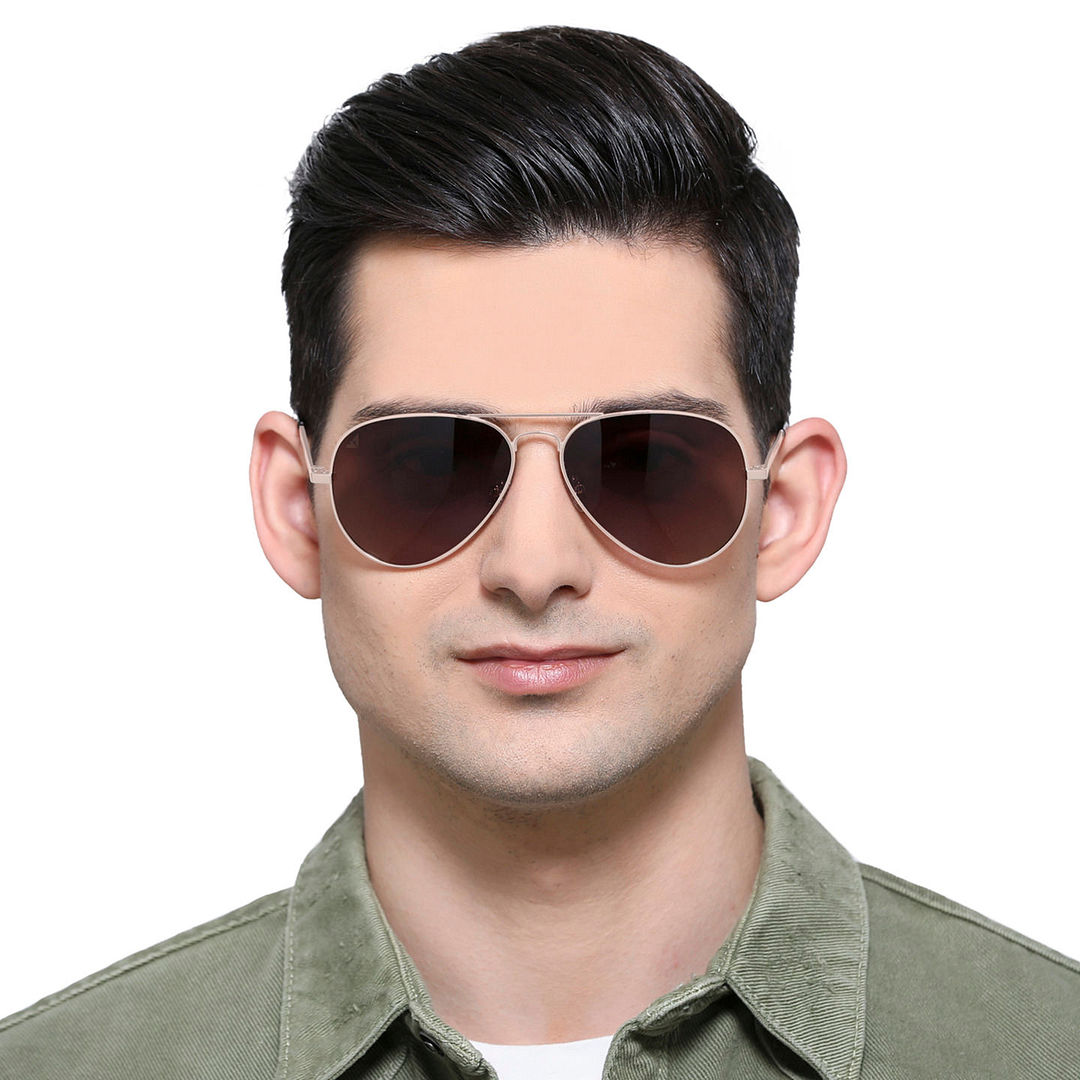 Vincent Chase Online Gold Full Rim Aviator left side