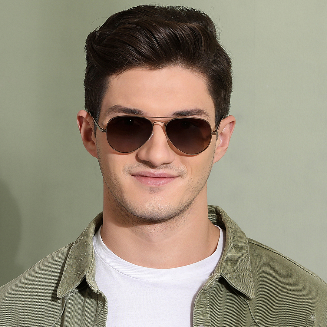 Vincent Chase Online Brown Full Rim Aviator right side