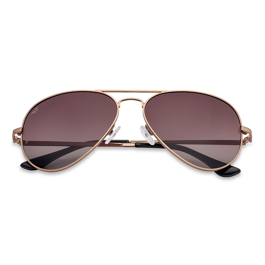 Vincent Chase Online Brown Full Rim Aviator left side