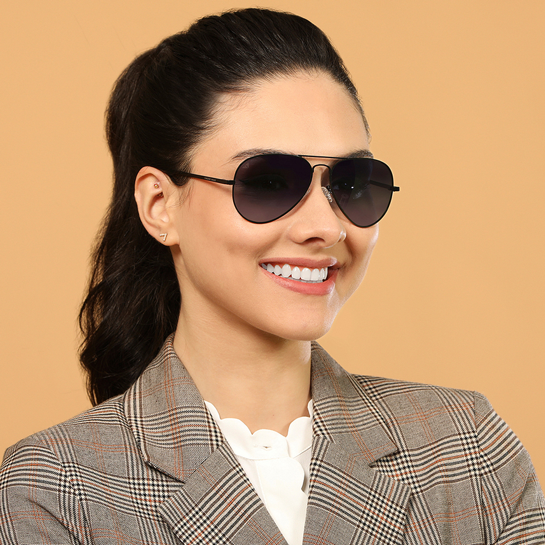 Vincent Chase Online Black Full Rim Aviator right side
